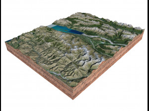Glenorchy New Zealand Terrain Modello 3D
