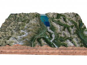 Glenorchy New Zealand Terrain Modello 3D