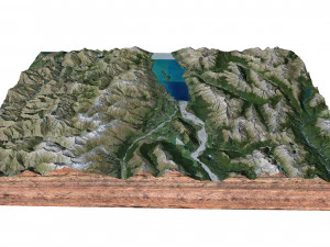 Glenorchy New Zealand Terrain 3D Model