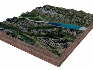 Glenorchy New Zealand Terrain Modello 3D