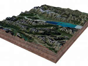 Glenorchy New Zealand Terrain 3D Model