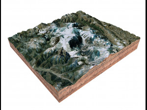 Gonggar Mountain Tibet China Terrain Modelo 3D