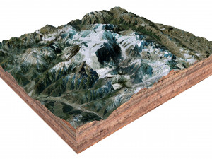 Gonggar Mountain Tibet China Terrain Modelo 3D