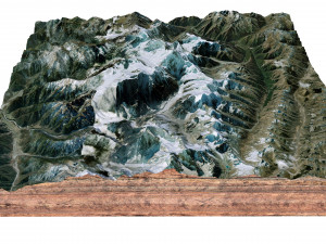 Gonggar Mountain Tibet China Terrain Modelo 3D