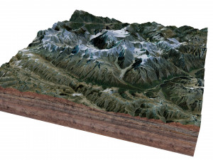 Gonggar Mountain Tibet China Terrain Modelo 3D