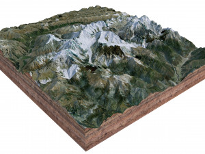 Gonggar Mountain Tibet China Terrain Modelo 3D