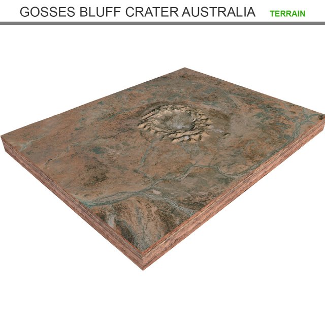 Gosses Bluff Crater Australia Terrain  3D Model .c4d .max .obj .3ds .fbx .lwo .lw .lws