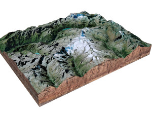 Gran Paradiso Graian Alps Italy Terrain 3D Model