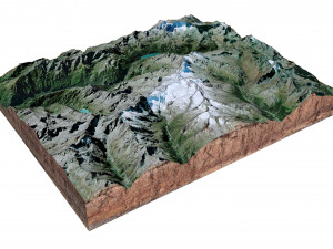 Gran Paradiso Graian Alps Italy Terrain Modelo 3D