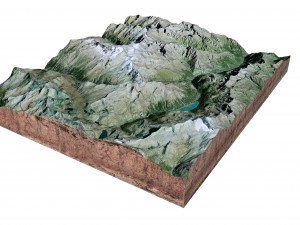 Gran Paradiso Graian Alps Italy Terrain Modelo 3D