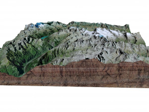Gran Paradiso Graian Alps Italy Terrain Modelo 3D