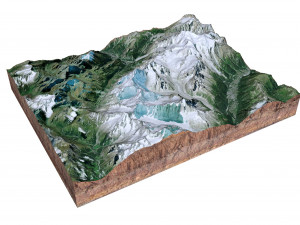 Grandes Jorasses Alps Terrain 3D 模型