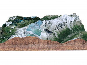 Grandes Jorasses Alps Terrain 3D 模型