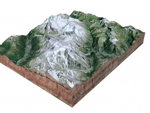 Grandes Jorasses Alps Terrain 3D 模型