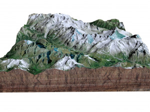 Grandes Jorasses Alps Terrain 3D 模型