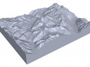 Grandes Jorasses Alps Terrain 3D 模型