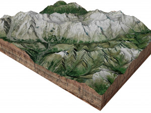 Grandes Jorasses Alps Terrain 3D 模型