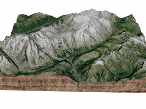 Grandes Jorasses Alps Terrain 3D 模型