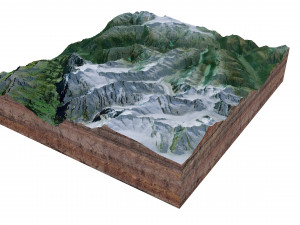 Guttannen Switzerland Terrain 3D मॉडल