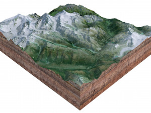 Guttannen Switzerland Terrain 3D मॉडल