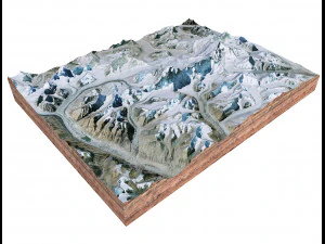 Gyachung Kang Mountain Nepal China Terrain 3D Model