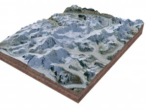 Gyachung Kang Mountain Nepal China Terrain 3D Model