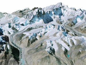 Gyachung Kang Mountain Nepal China Terrain 3Dモデル
