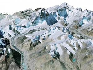 Gyachung Kang Mountain Nepal China Terrain 3D Model