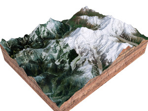 Gyala Peri Mountain China Terrain 3D Model