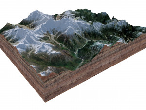 Gyala Peri Mountain China Terrain Modelo 3D