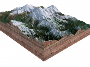 Gyala Peri Mountain China Terrain Modelo 3D