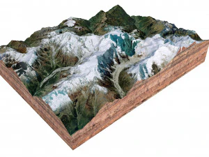Himalchuli Mountain Nepal Terrain 3D Model