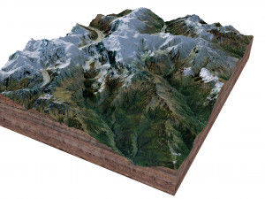 Himalchuli Mountain Nepal Terrain 3D 模型