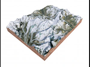 Ismoil Somoni Peak Mountain Tajikistan Terrain 3D Model