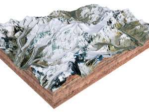 Ismoil Somoni Peak Mountain Tajikistan Terrain 3D Model