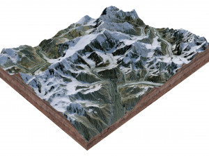 Ismoil Somoni Peak Mountain Tajikistan Terrain 3D Model