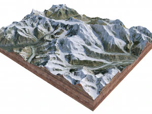 Ismoil Somoni Peak Mountain Tajikistan Terrain 3D Model