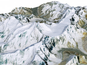 Ismoil Somoni Peak Mountain Tajikistan Terrain 3D Model