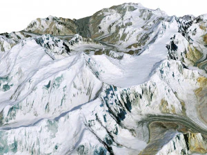 Ismoil Somoni Peak Mountain Tajikistan Terrain 3D Model