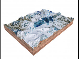 Jengish Chokusu Mountain China Terrain 3D Model