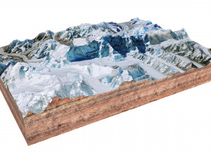 Jengish Chokusu Mountain China Terrain 3D Model