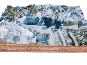 Jengish Chokusu Mountain China Terrain 3D Model