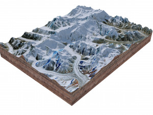 Jengish Chokusu Mountain China Terrain 3D Model