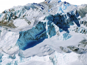 Jengish Chokusu Mountain China Terrain 3D Model