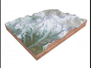 Jongsong Mountain China India Nepal Terrain 3D Model