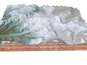 Jongsong Mountain China India Nepal Terrain 3D Модель