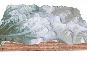 Jongsong Mountain China India Nepal Terrain 3D Model