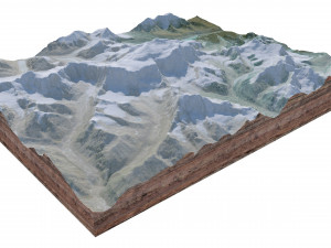 Jongsong Mountain China India Nepal Terrain 3D Модель