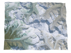 Jongsong Mountain China India Nepal Terrain 3D Модель