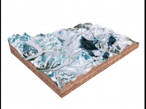 K2 Mountain Pakistan Terrain 3D Model